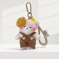 Blush Pink Bear-Brown Overalls Picture4