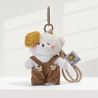 Blush White Bear-Brown Overalls Picture2