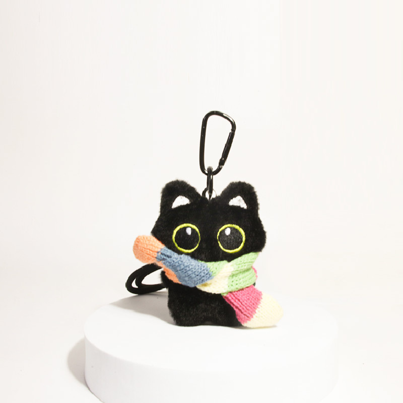 1 Piece Charming Series Natural Black Cat With Scarf Rayon Women's Bag Charms 