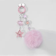 1 pink plush ball star heart mobile phone pendant Picture2