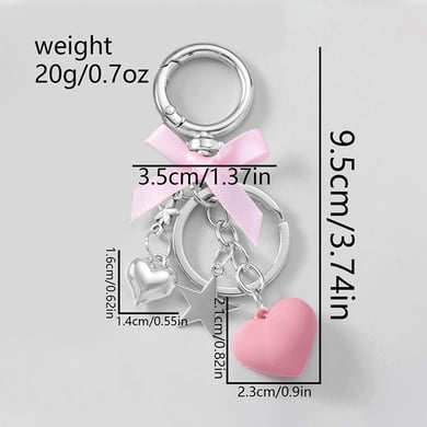 1 Piece Romantic Series Sweet Heart Alloy Women's Bag Charms h5 