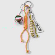 Orange braided rope volleyball pendant keychain 1 