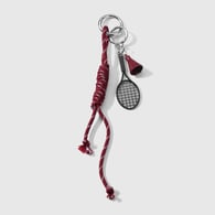 1 burgundy badminton tennis racket keychain 