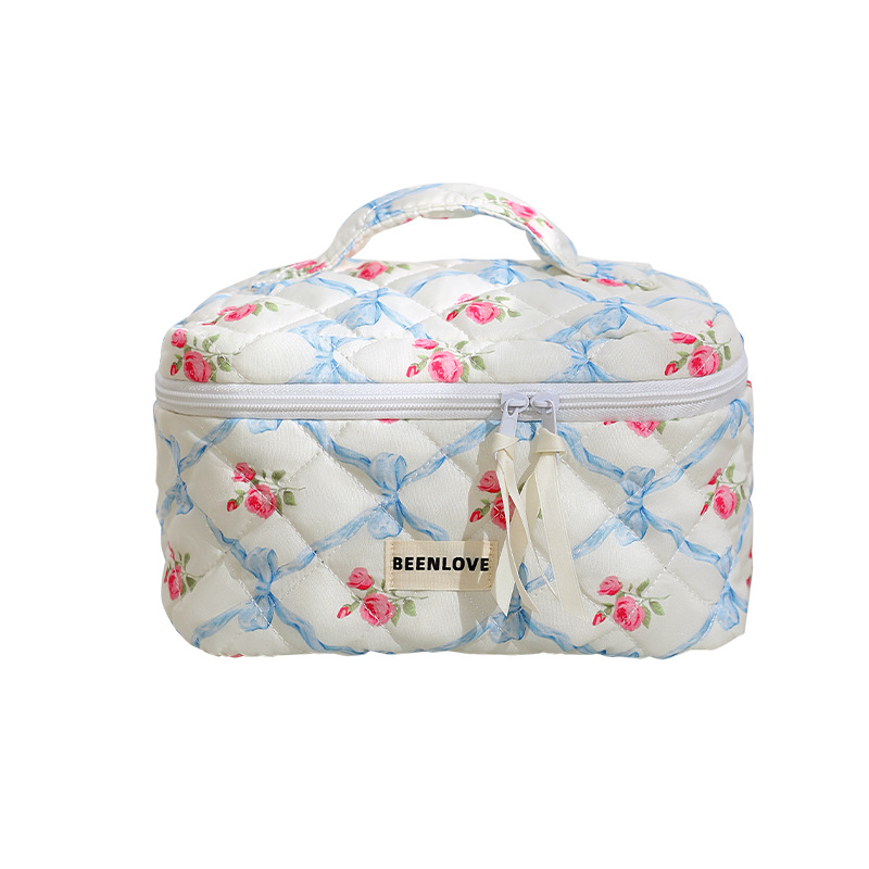 1 Piece Simple Series Large-capacity Cosmetic Bag With Sweet Bows Flowers Women's Bags 