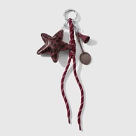 1 wine red leopard print star keychain 