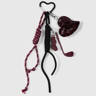 1 wine red leopard print heart club keychain Picture2