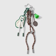 1 green mini glove badminton keychain 