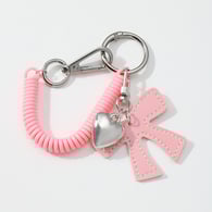 1 pink bow heart telephone line keychain Picture3