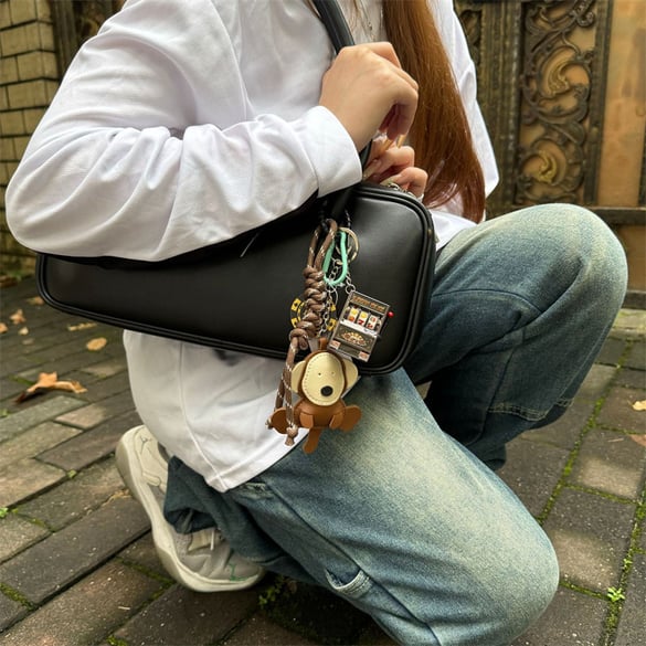 1 pieza de dijes para bolso de mujer de PU con forma de animal de uso diario de serie simple 2