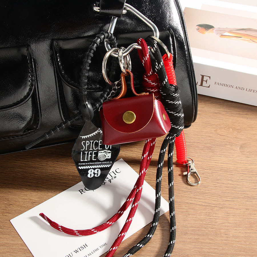 1 Stück Simple Series Tägliche einfarbige PU-Taschenanhänger für Damen Bild2