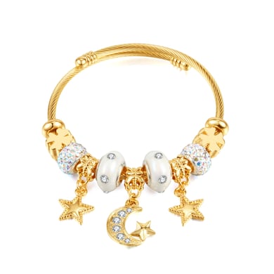 1 Stück Simple Series Niedliche Stern Edelstahl Damen Armreifen h5 