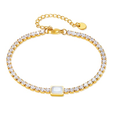 pulsera de cadena de acero inoxidable para mujer, de 1 pieza, con diseño geométrico diario,  h5 