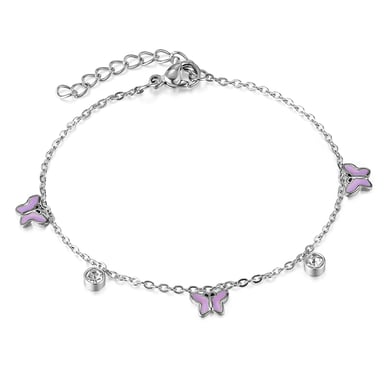 1 Stück Simple Series Daily Plant Edelstahl Goldfarben Damen Charm Armbänder h5 