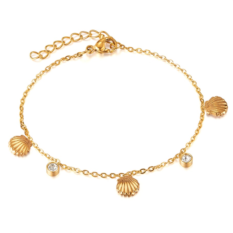 1 Stück Simple Series Einfache geometrische Edelstahl Gold Farbe Damen Charm Armbänder 