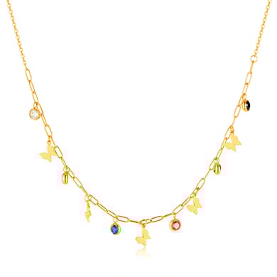 Collar de cadena de acero inoxidable con borlas simples para mujer, serie simple, 1 pieza h5 