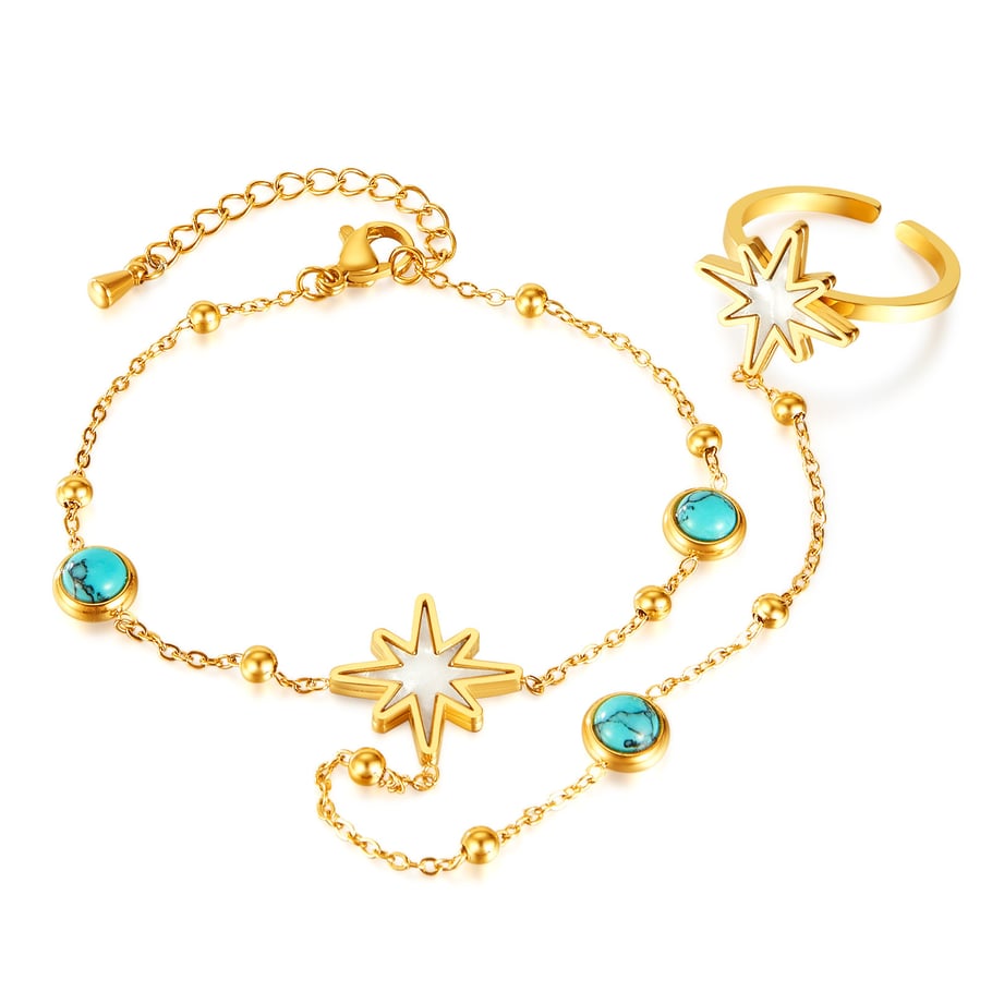 pulsera de cadena de acero inoxidable para mujer, de 1 pieza, con diseño geométrico diario,  