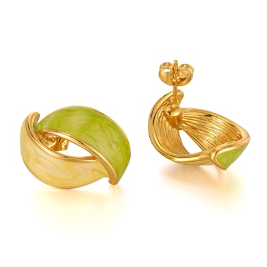 1 par de pendientes de botón geométricos diarios de acero inoxidable color dorado para mujer h5 