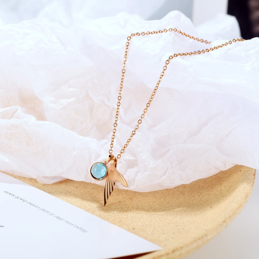 1 Piece Vacation Fishtail Designable Tassel Stainless Steel Gold Color Women's Pendant Necklaces Picture2