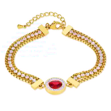 pulsera de cadena de acero inoxidable para mujer, de 1 pieza, con diseño geométrico diario,  h5 