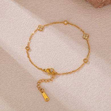 Pulseras de cadena de acero inoxidable para mujer, serie simple, geométricas, diarias, 1 unidad h5 Imagen2