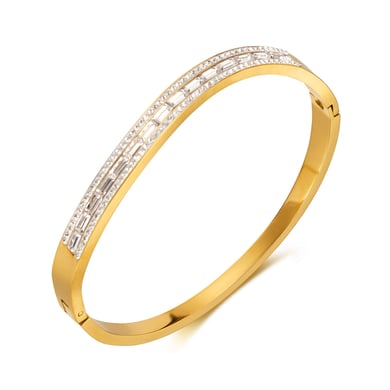 1 Stück einfache Serie elegante geometrische Edelstahl Damen Armreifen h5 