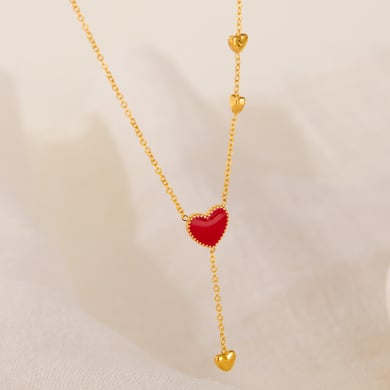 1 Piece Simple Series Daily Heart Stainless Steel   Gold Color  Women's Pendant Necklaces h5 Picture2