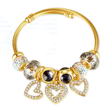 Pulseras de acero inoxidable con forma de corazón para mujer, serie simple, 1 unidad h5 