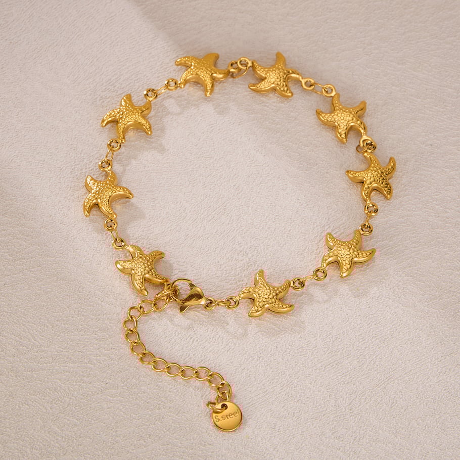 Pulsera de cadena de acero inoxidable color dorado con diseño de tortuga, serie simple, para mujer, 1 pieza Imagen2