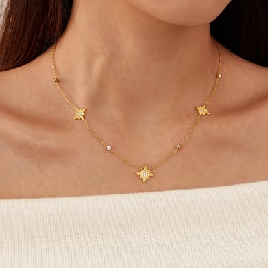 1 Stück Simple Series Tägliche geometrische Edelstahl Goldfarbene Damen-Anhängerketten h5 Bild2