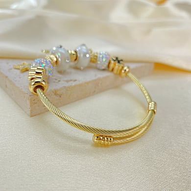 1 Stück Simple Series Niedliche Stern Edelstahl Damen Armreifen h5 Bild2