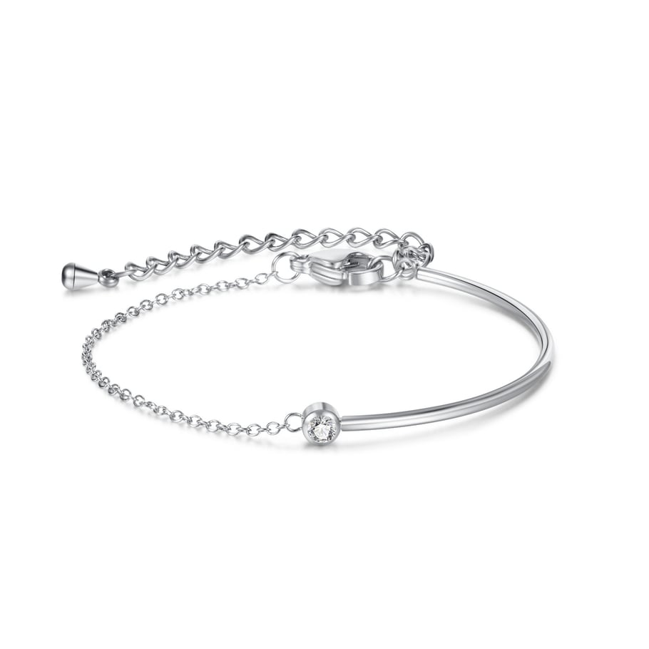 1 Stück Simple Series Tägliche geometrische Edelstahl-Kettenarmbänder für Damen 