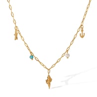 2499-Steel necklace gold 