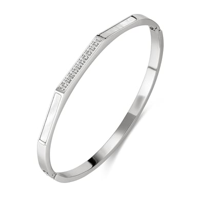 1 Stück Simple Series Retro Geometrische Edelstahl Damen Armreifen h5 