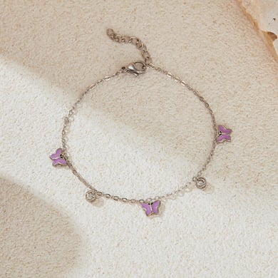 1 Stück Simple Series Daily Plant Edelstahl Goldfarben Damen Charm Armbänder h5 Bild2
