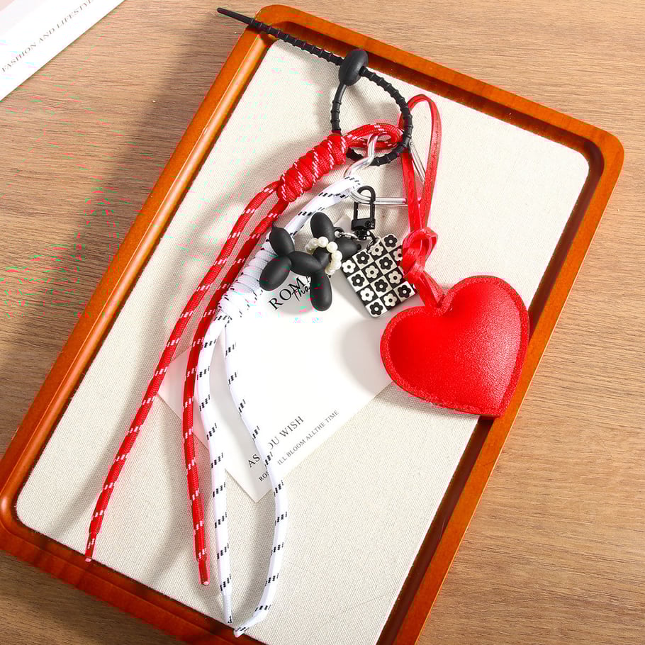 1 Stück Simple Series Daily Heart PU Damen Taschenanhänger Bild2