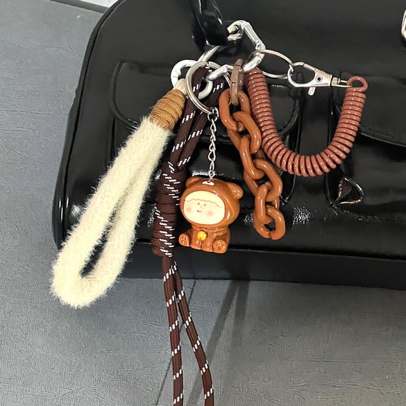 1 pieza de dijes para bolso de mujer de rayón suave con dibujos animados divertidos y diarios de la serie romántica
