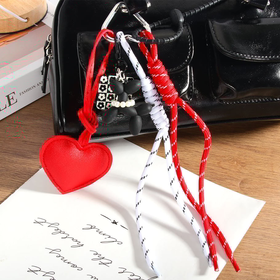 1 Stück Simple Series Daily Heart PU Damen Taschenanhänger 