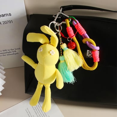 1 Piece Vivid Series Stylish Cute Pink Rabbit Doll Rayon Women's Bag Charms h5 Picture2