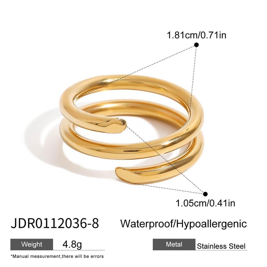 Anillos individuales de acero inoxidable de alta gama, color dorado, para mujer, de serie simple, 1 unidad 
