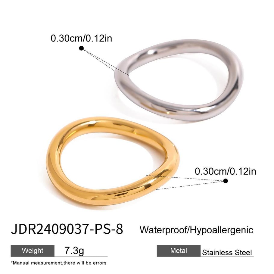 1 stück simple series  style line edelstahl goldfarbene damen-einzelringe 