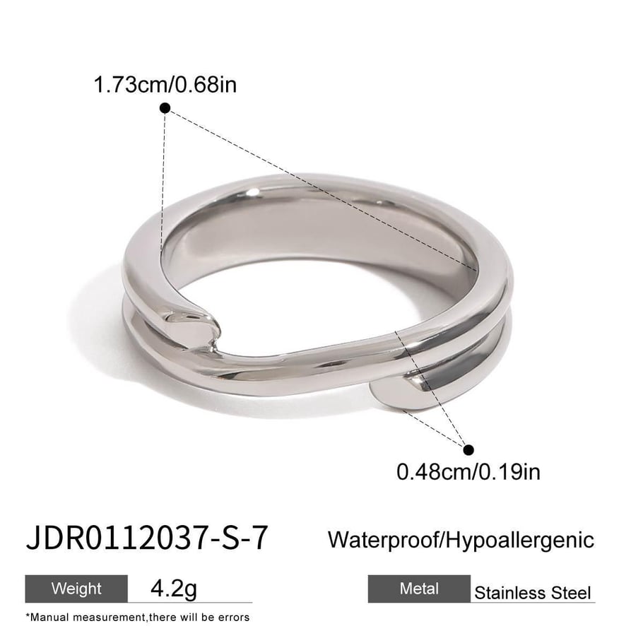 1 Stück Simple Series Klassischer Kreis Edelstahl Goldfarbene Damen-Einzelringe 
