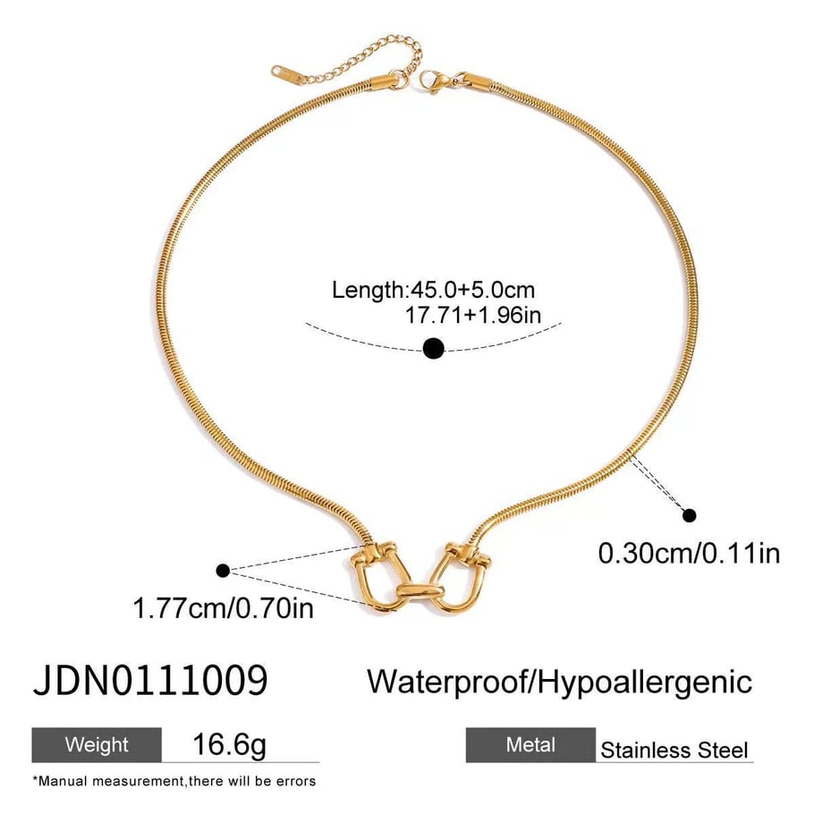 1 Piece Fashionable Series Original Design Line Stainless Steel Gold Color Women's Pendant Necklaces 