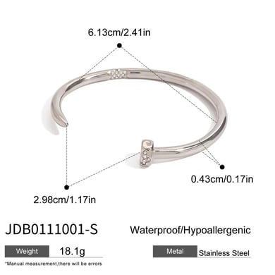 1 Piece Modern Series Classic Annular Nail Stainless Steel Gold Color Women's Bangles h5 