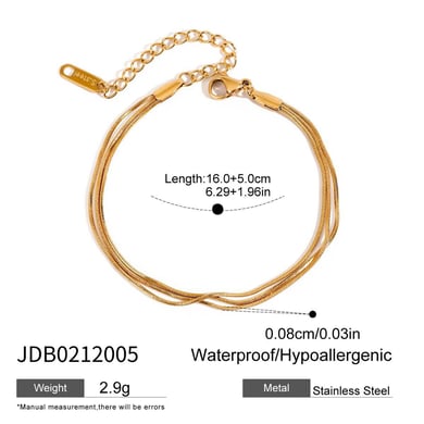 1 Piece Elegant Series Delicate Line Stainless Steel Gold Color Women's Chain Bracelets h5 