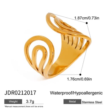 1 stück simple series  spirale edelstahl gold farbe damen verstellbare ringe h5 