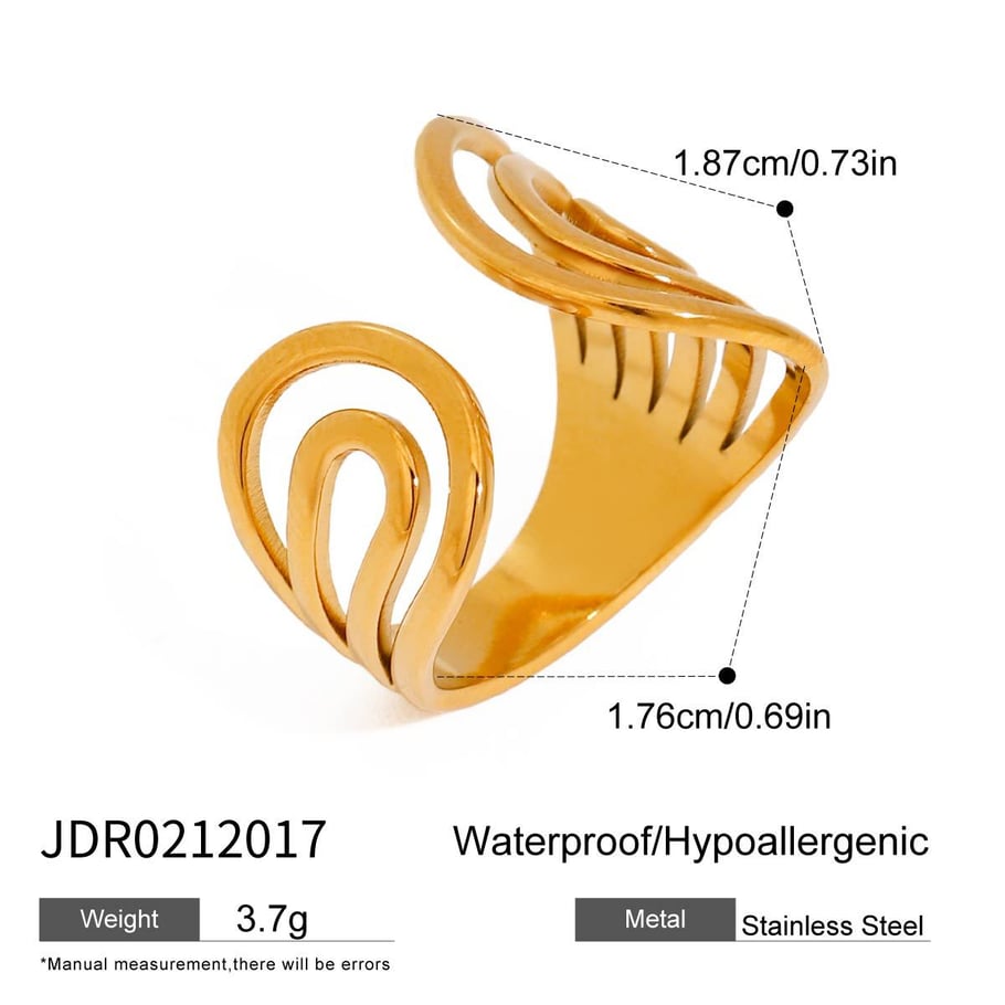 1 stück simple series  spirale edelstahl gold farbe damen verstellbare ringe 