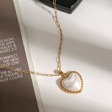 1 Stück Romantische Serie Süße Liebe/Herzform Edelstahl Gold Farbe Damen Anhänger Halsketten h5 Bild2
