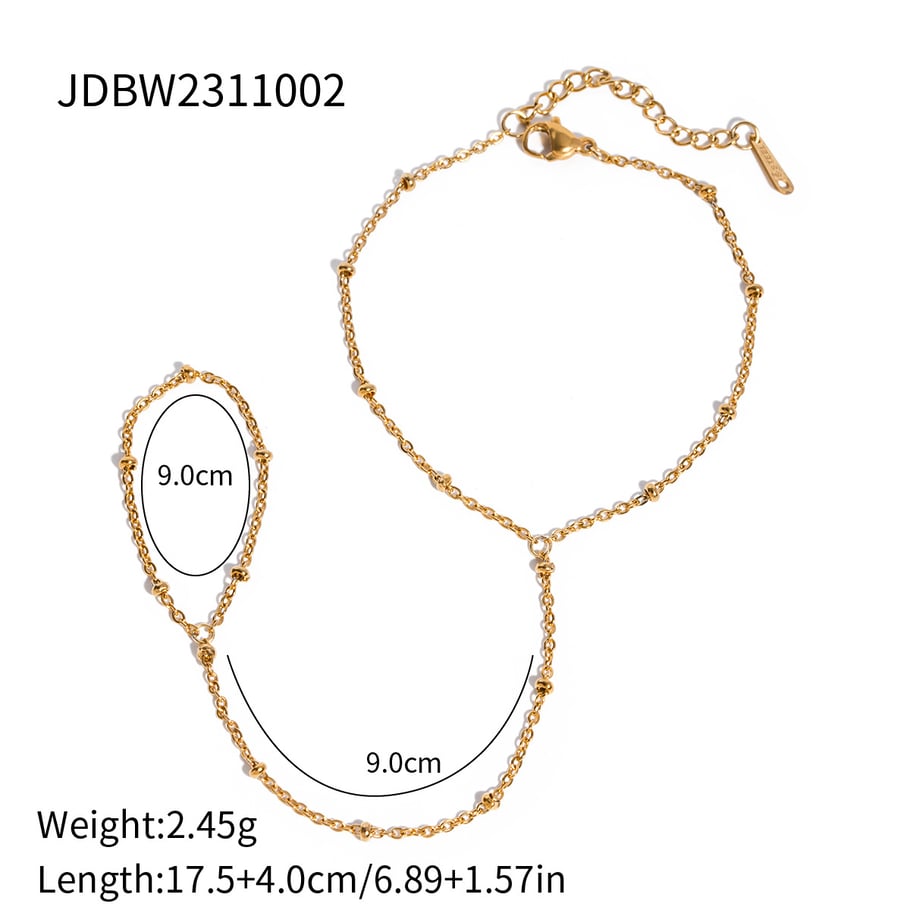 1 stück simple series  linie edelstahl goldfarben damen kettenarmbänder 