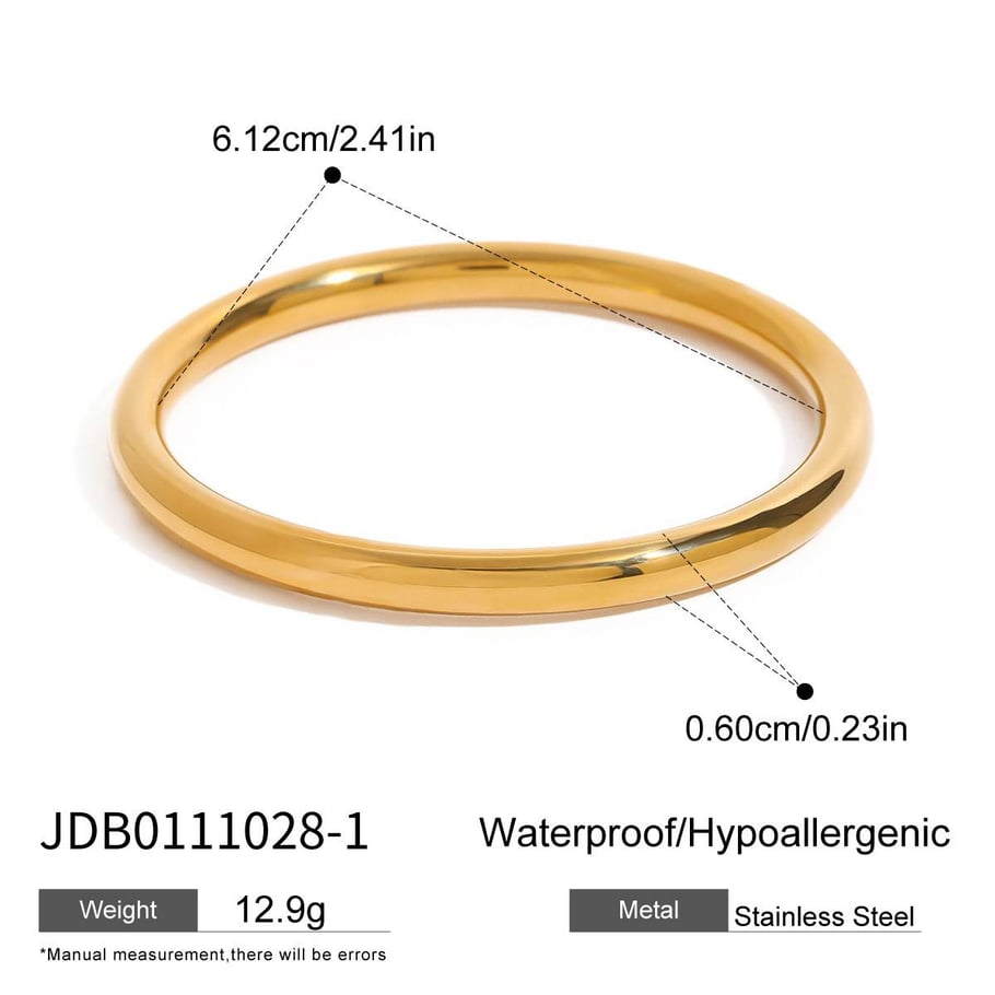 1 stück simple series  ringförmige edelstahl goldfarbene damenarmreifen 