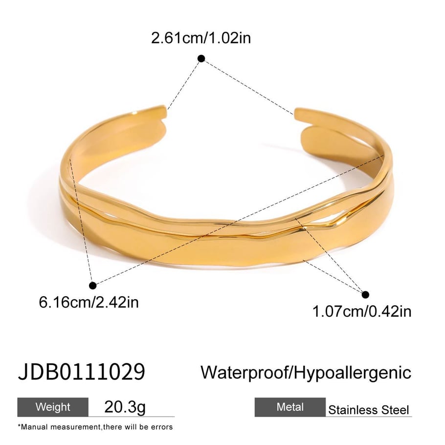 1 Stück Simple Series Europa und Amerika Ringförmige Edelstahl Goldfarbene Damenarmreifen 